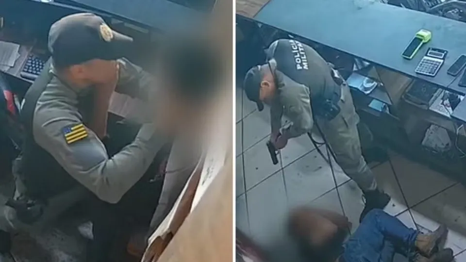 PM flagrado batendo e ameaçando jovem paga fiança e é solto em Goiás